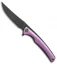 WE Knife Co. 704F Liner Lock Knife Purple Ti (3.6" Black Stonewash)