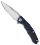 Maxace Halictus Tanto Frame Lock Knife Blue Ti/CF (3.75" Stonewash)