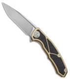 Maxace Halictus Tanto Frame Lock Knife Bronze Ti/CF (3.75" Stonewash)