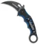 Fox Knives Karambit Folder Liner Lock Knife Black/Blue G-10 (3.1" Black) 479BB