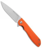 Real Steel Megalodon Liner Lock Knife Orange G-10 (3.8" Satin) E801