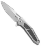 Reate K-3 Frame Lock Flipper Knife Carbon Fiber/Ti (3.875" Satin)