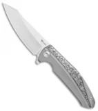 Reate K-1 Frame Lock Flipper Knife Engraved Titanium (3.8" Hand Satin M390)