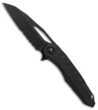 Microtech Sigil MK6 Frame Lock Knife Tactical Black (3.75" Black Serr) 196-2DLCT