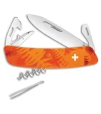 Swiza C03 Button Lock Swiss Pocket Knife Orange Foliage Camo (2.75" Mirror)