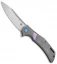 Olamic Cutlery Swish Flipper Frame Lock Knife Darkblast/Timascus (3.75" Satin)