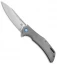 Olamic Cutlery Swish Flipper Frame Lock Knife Darkblast w/ Blue HW (3.75" Satin)