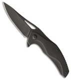 Brous Blades Exo Liner Lock Flipper Knife Black Ti (3.375" Acid Stonewash)