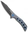 Olamic Cutlery Swish Flipper Frame Lock Knife Blue SW Holes Ti (3.75" Black SW)