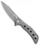 Olamic Cutlery Swish Flipper Frame Lock Knife SW Holes Ti (3.75" Stonewash)