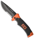 Gerber Bear Grylls Liner Lock Knife + Sheath (3.6" Gray Serr) 31-000752