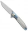 Bestech Knives Sapphire Mini Flipper Knife Blue/Silver Ti (2.375" Gray) BT1705B