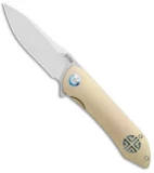 Bestech Knives Emperor Flipper Knife Bronze Ti (3.6" Gray) BTK BT1703B