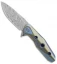 Rike Knife Thor4s Integral Frame Lock Flipper Knife Gold/Blue Ti (2.3" Damascus)