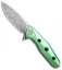 Rike Knife Thor4s Integral Frame Lock Flipper Knife Green Ti (2.375" Damascus)