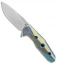 Rike Knife Thor4s Integral Frame Lock Flipper Knife Blue/Green Ti (2.3" Satin)