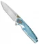 Rike Knife Thor2 Integral Frame Lock Knife Blue Pattern Ti (3.75" Bead Blast)