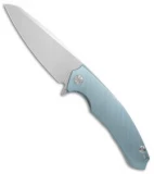 Andrei  Sander Provocator Flipper Frame Lock Knife Fluted Blue Ti (4" Satin)