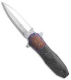 Jason Clark Custom Dagger Frame Lock Knife Timascus/LSCF (3.75" Takefu San Mai)