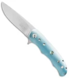 George Muller LL-BB Flipper Knife Blue Ano Titanium (3.5" Stonewash)