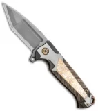 Andre de Villiers Custom Ronin Flipper Knife Mokumi (3.875" BB Hamon) AdV