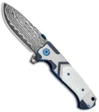 Andre de Villiers Custom TrailBoss Knife Arrow Ti/White C-Tek (3.875" Damascus)