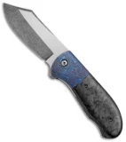Chuck Gedraitis Large Puffin Flipper Knife Marbled CF/Timascus (3.5" Two-Tone)