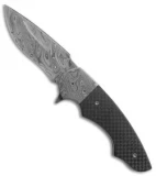 Butch Ball Custom Liner Lock Flipper Knife Damascus/CF (3.25" Damascus)