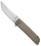 McNees Custom Slim Tanto Frame Lock Knife Bronze Ti (3.125" Hand Rubbed Satin)