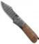 Burr Oak Knives Harpoon Mini Knife Curly Oak/Damascus (2.75" Damascus)