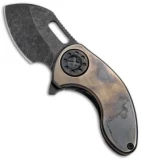 Curtiss Knives Custom Nano Flipper Antique Bronzed Titanium (2" Acid Stonewash)