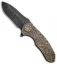 Curtiss Knives F3 Medium Frame Lock Knife Jigged Bronze Ti (3.125" Damascus)