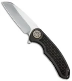 Curtiss Knives F3 Large Wharncliffe Flipper Knife  MK1 Blackened Ti (4" Satin)