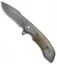 Olamic Cutlery Wayfarer Flipper Knife Micarta/Darkblast Ti (4" Acidwash) W1056
