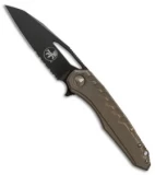 Microtech Sigil MK6 Frame Lock Knife Bronzed Titanium (3.75" DLC Serr)