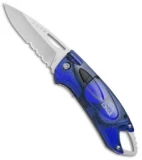 Buck Lumina LED Liner Lock Knife Translucent Blue (3" Satin Serr)