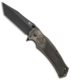 Combative Edge M1-Manual Tanto Knife Battle Worn Tan (3.875" Black)