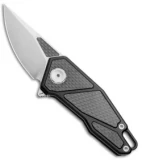 Stedemon Knife Co. ZKC A01A Flipper Knife CF/Black Aluminum (2.5" 204P Satin)