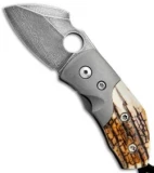 Deviant Blades Sheeple Frame Lock Knife Mammoth/Titanium (2" Damasteel)