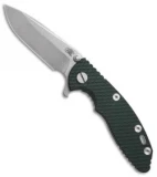 Hinderer Knives XM-18 3.0 Spear Point Flipper Knife Dark Green G-10 (Stonewash)
