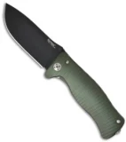 LionSteel Knives SR1-Al Knife Green Aluminum Folding (3.7" Black Plain)