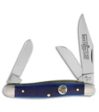 Queen Cutlery Stockman Traditional Pocket Knife 3.625" Smooth Blue Bone