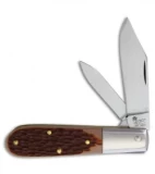 Queen Cutlery Work Horse Barlow Traditional Pocket Knife 3.5" Brown Bone