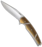 Les Voorhies Custom Knives Model 11 Flipper Knife w/ Titanium (3.6" Satin Plain)