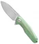 Rike Knife 1504B Frame Lock Flipper Knife Green Ti (3.75" M390 Bead Blast)