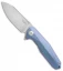 Rike Knife 1504B Frame Lock Flipper Knife Blue/Purple Ti (3.75" M390 Bead Blast)