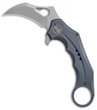 WE Knife Co. 708B Karambit Frame Lock Knife Blue Ti (3.6" Stonewash)