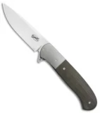Burger Knives Custom Atlas Liner Lock Knife Black Micarta/Ti (3.125" Hand Satin)