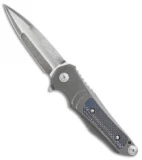 Mikkel Willumsen Custom Urban Tactical Dagger Knife Ti/ Blue CF (4.25" Two-Tone)