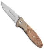 Ka-Bar Technocut Liner Lock Knife Brown Maple Burl/Titanium (3" Bead Blast)